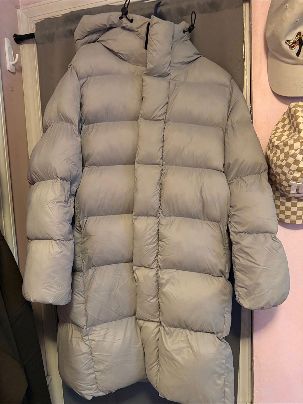 HALARA Light Gray Oversized Puffer Coat with Hood